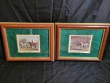 Pair of framed Foxhunt scenes