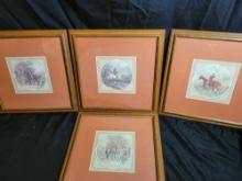 Set of 4 WJ Shayer framed fox hunt framed prints