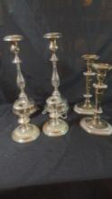Lot of 3 pairs of Fancy Candle Holders