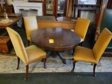 Antique clawl foot oak table with 4 chairs