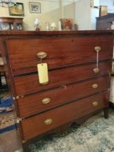 Antique Mahogany 4 drawer chest with inlay drawer fronts