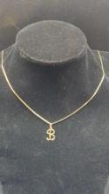 14k Gold Necklace with a letter "B" pendant