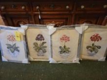 4 Modern Susan Welsh floral prints on board