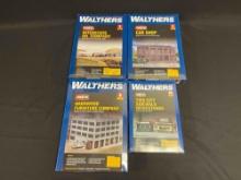 4 Walthers Cornerstone Sealed Unbuilt Miniature Building sets