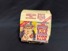 Vintage Uncle Sam Coin Bank with box