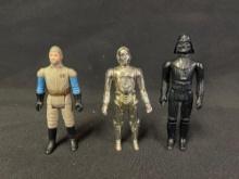 3 Star Wars Figures From the late 1970s till the early 1980s