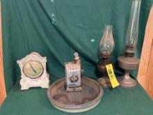 oil lamps - stoneware tray - Beam Decanter - mantel clock