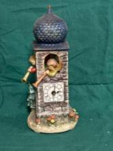 Goebel Hummel 1988 Call To Worship Figurine with clock