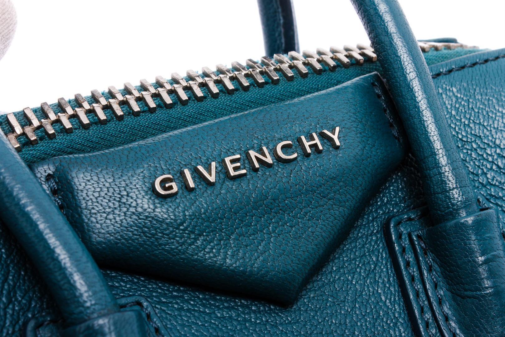 Givenchy Blue Grained Leather Mini Antigona Tote Bag