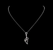 0.55 ctw Diamond Necklace - 14KT White Gold