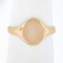NEW Classic 14K Rose Gold Engraveable Oval Center Polished Petite Signet Ring