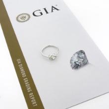 NEW Platinum GIA 1.06 ctw Pear Sideways Bezel Diamond Solitaire Engagement Ring