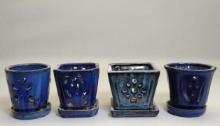4 Vintage Ceramic Planters