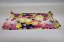 Acrylic Floral Serving Tray