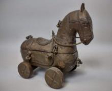 Antique Rajasthani Horse on Wheels Wedding Horse Marwari War Folk Art