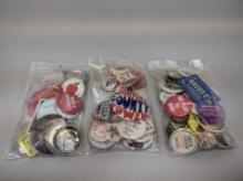 3 Bags Of Vintage Pin Back Buttons