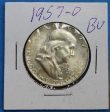 1957-D Franklin Half Silver Dollar Coin