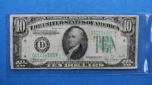 1934 C Federal Reserve Bank Note Ten Dollar Bill $10