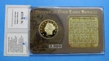 Historical 1861 Gold Eagle Replica Limited Edition 9,999 with Certificate