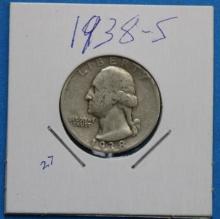 1938-S Silver Washington Quarter