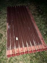 3 pieces different reds corrugated roofing/siding materials