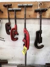 BID PRICE X 4 - (4) ASSORTED PIPE CUTTERS: (2) RIDGID, (1) REED, (1) OTHER