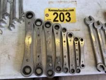 LOT OF (8) SNAP-ON & CRAFTSMAN RATCHETING BOX END WRENCHES