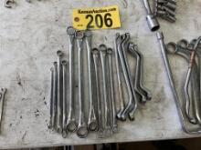 LOT OF (15) ASSORTED SNAP-ON BOX END & OFFSET SAE WRENCHES