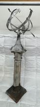Vintage Cast Iron Armillary/Sundial On Column