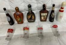 Beer Glass Lot & Decanters