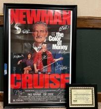Signed Framed Movie Poster From "The Color Of Money"