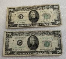 (2) 1950 $20 Federal Reserve Notes