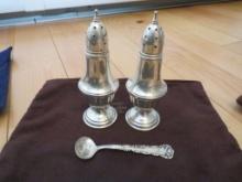 Sterling Salt and Pepper Shaker and A Master Salt Spoon