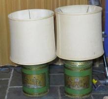Pair of Antique Tea Canister Table Lamps