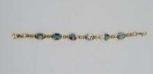 Melanie Kirk & Mike Lente 14K Yellow Gold and Inlaid Sugilite and Opal Bracelet