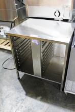 NEW 34IN. STAINLESS STEEL EQUIPMENT STAND W/ TRAY SLIDES