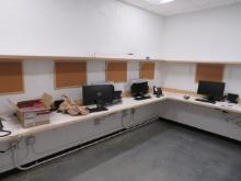 OFFICE COUNTER, SHELVES - ONE LOT