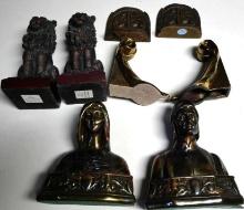 Four Sets of Metal Book Ends