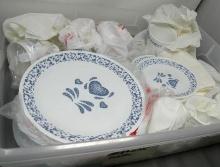 Twenty Seven Pieces of Corelle Blue Heart Dishware