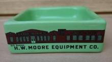 Coors Ceramic H.W. Moore Equipment Co Advertising Ash Tray!