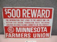 Tin MN Farmers Union Sign