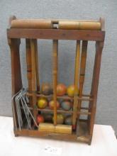 Vintage Wood Croquet Set