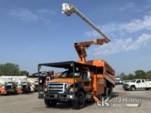 Altec LRV60E70, Over-Center Elevator Bucket Truck mounted behind cab on 2011 Ford F750 Chipper Dump 