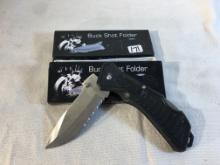 Lot of 2 Pcs Collector New Frost Cutlery Buck Shot Folder Pocket Knives 5" Closed Legnth Knifes